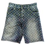 Rainbow Monogram Denim Jean Shorts