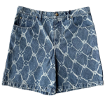 LOUIS VUITTON LV MONOGRAM PRINTED DENIM SHORTS