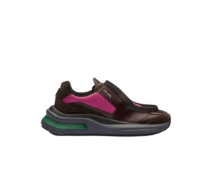 Prada Brushed Lederen Sneakers Garnet-Peonypink