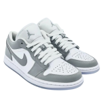Tênis Air Jordan 1 Low "Branco/Cinza Lobo"