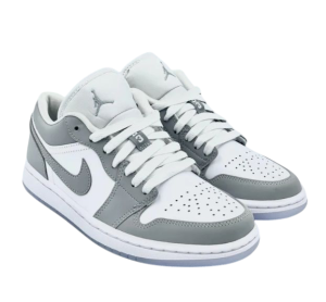 Tênis Air Jordan 1 Low "Branco/Cinza Lobo"