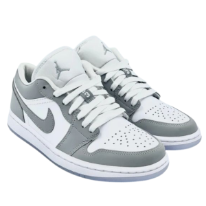 Tênis Air Jordan 1 Low "Branco/Cinza Lobo"