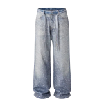 Jeans Boro com estampa lavada 20k Swarovski Diamond azul