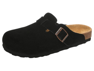 Birkenstock black Boston Suede Clogs