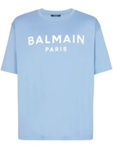 Camiseta masculina Balmain azul Claro
