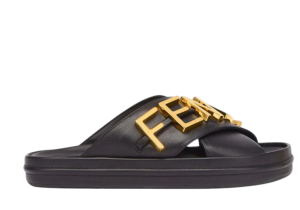 Fendi Fendigraphy leather mules