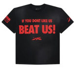 Hellstar if you dont like us Beat us Camiseta vermelha/preta