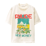 Camiseta de manga curta de algodão puro com fio duplo estampado Rhude Yacht Club