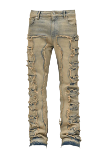 Flare Repaired Denim - Cream Wash
