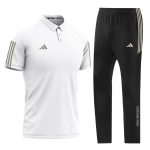Conjunto calça e camisa de golfe masculinas Adidas Golf Club