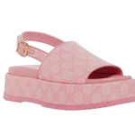 GUCCI Angelina GG supreme Flatform sandalias rosa