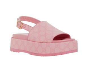 GUCCI Angelina GG supreme Flatform sandalias rosa
