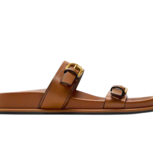 Sandalia rasteira com fivela dupla zara cor marron