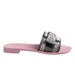Chinelos/slides planos Dior evolution em tecido estampado Rosa profundo Dior
