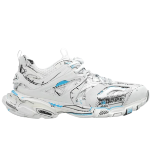 Tênis Balenciaga Track 1.0 Azul Malha e Nylon Graffiti' 'Branco'