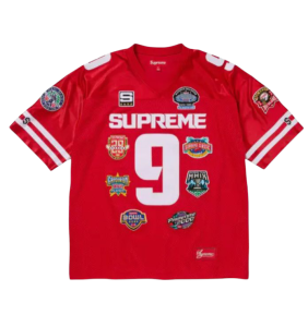 Supreme conjunto Championships Football Jersey (FW23) Red Size Large Embroidered Logo