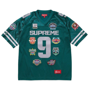 Camisa de futebol Supreme Championships (FW23) Dark Teal Sz Large Logo bordado