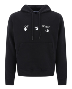 Off white Moletom Preto com capuz com estampa de logotipo