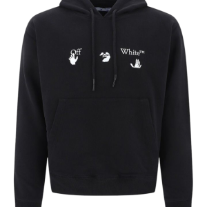 Off white Moletom Preto com capuz com estampa de logotipo