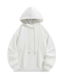 Moletom branco Com Capuz E Bolso Canguru Com Cordão Para Esportes unisexo