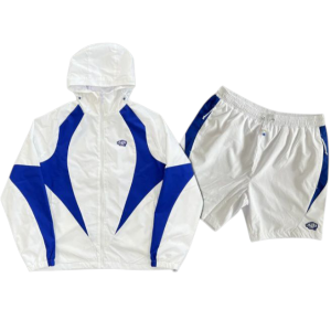 Conjunto syna world vortex white com detalhes azul