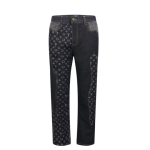 Vintage Louis Vuitton jeans Crazy Jeans Nigo preta e cinza monogramada