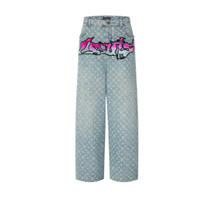 Louis Vuitton Calças jeans largas 'Louis' Cololorido