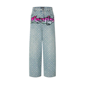 Louis Vuitton  Calças jeans largas 'Louis' Cololorido