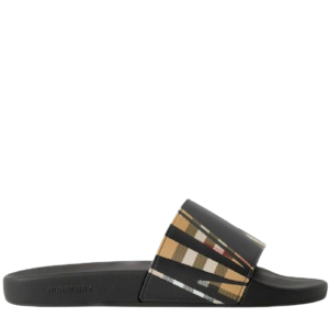 Burberry Chinelos/slide masculinos com estampa xadrez fatiada