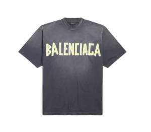 Camiseta Balenciaga Tape Type de caimento médio 'Preta'