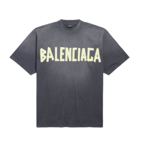 Camiseta Balenciaga Tape Type de caimento médio 'Preta'