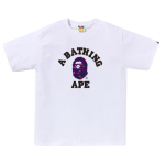 Camiseta masculina de manga curta A BATHING APE Camiseta College Color Camo branco
