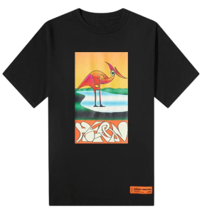 T-shirt Heron Preston Abstrait Imprimé Héron Noir/Orange