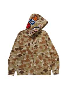 Moletom com capuz e zíper frontal Gradation Camo Shark