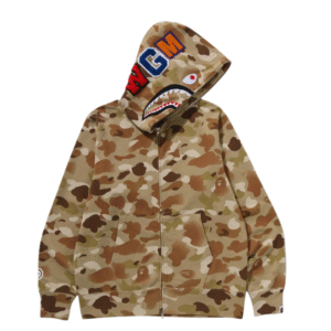 Moletom com capuz e zíper frontal Gradation Camo Shark