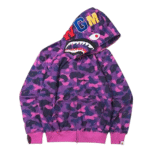 MOLETOM COM CAPUZ E ZÍPER MASCULINO ABC CAMO SHARK ROXO