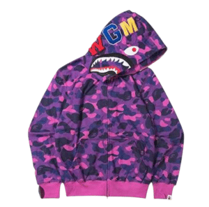 MOLETOM COM CAPUZ E ZÍPER MASCULINO ABC CAMO SHARK ROXO