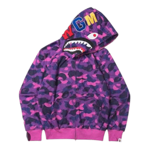 MOLETOM COM CAPUZ E ZÍPER MASCULINO ABC CAMO SHARK ROXO