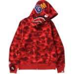 MOLETOM COM CAPUZ E ZÍPER MASCULINO ABC CAMO SHARK VERMELHO