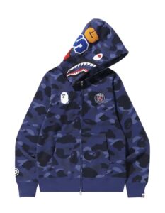 BAPE x PSG Shark Full Zip Hoodie 'Navy'