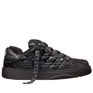 Dior B9S Skater ERL Couro de bezerro Cannage acolchoado preto