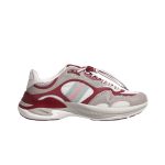 Tênis Gucci 2.0 Low-Top em Mesh e Couro — Cinza e Rosso Ancora
