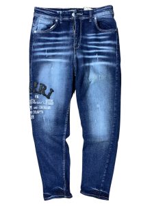 calças de ganga lavada azul escura da Amiri