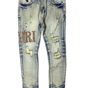 Amiri Calça jeans com aplicação camuflada