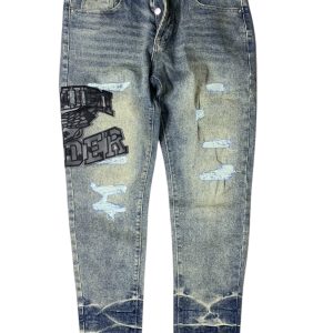 AMIRI efeito deslavado vintage apliques bordados estilo desportivo collegiate.